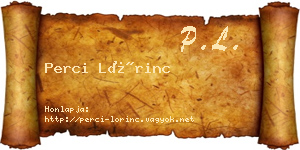 Perci Lőrinc névjegykártya